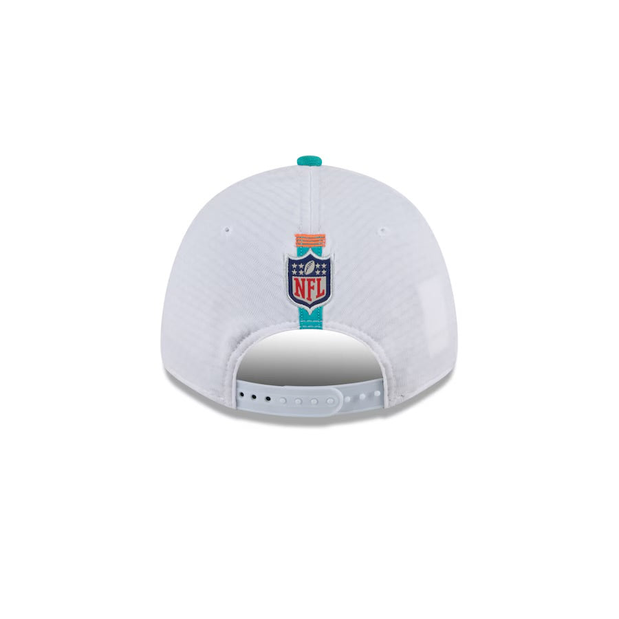 Miami Dolphins Kids Hat - Training Camp Collection 2-Tone 9Forty Kids NFL Stretch Snapback Cap - New Era